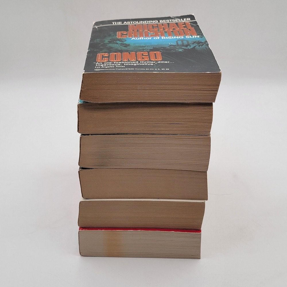 Michael Crichton Book Lot 6 Paperbacks Jurassic Park Sphere Congo Good - Picture 8 of 16